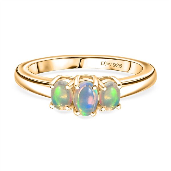 D'Joy AA Natürlicher, äthiopischer Welo Opal Ring 925 Silber 750 Gelb Vergoldet (Größe 18.00) (10-15 Werktage Lieferzeit) ca. 0.41 ct image number 0