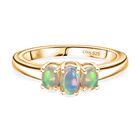D'Joy AA Natürlicher, äthiopischer Welo Opal Ring 925 Silber 750 Gelb Vergoldet (Größe 18.00) (10-15 Werktage Lieferzeit) ca. 0.41 ct