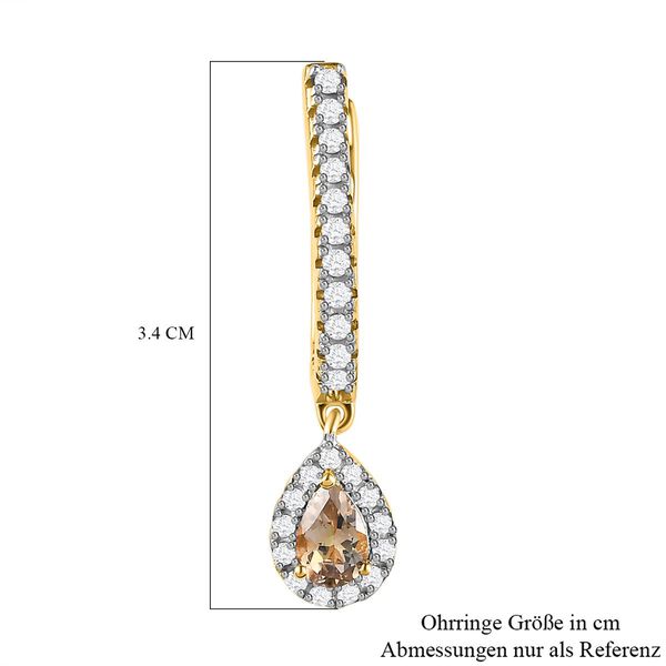 AA Nat&uuml;rliche, goldene Tansanit und wei&szlig;e Zirkon-Ohrh&auml;nger- 1,66 ct. image number 6
