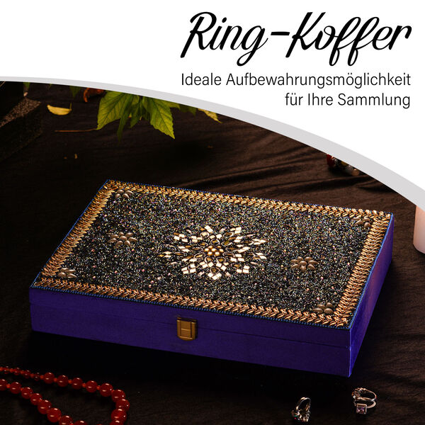 Handgefertigter 120-Ring Koffer, Blau image number 2