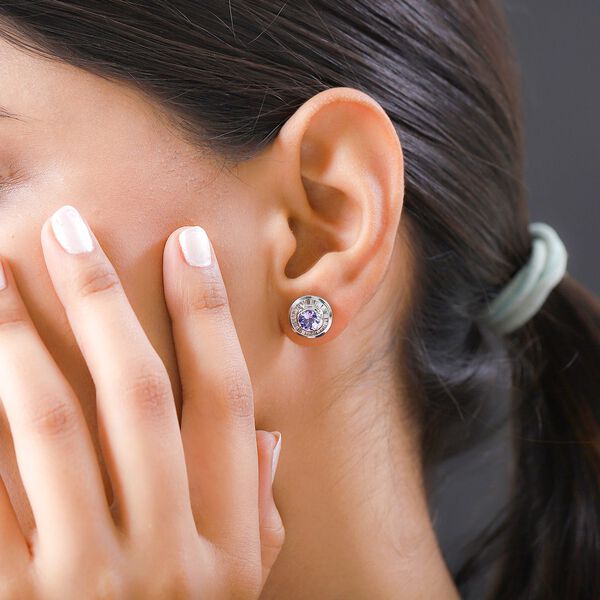 Tansanit und Diamant-Ohrstecker - 1,35 ct. image number 3