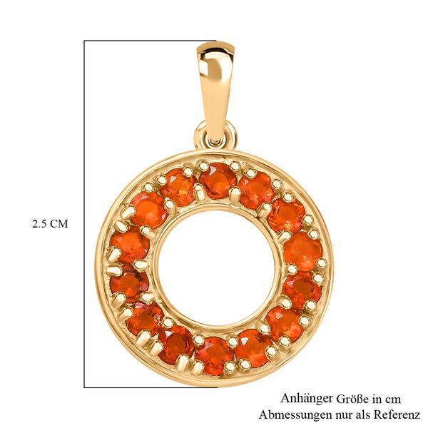 AAA Blaze-Feueropal Anhänger 925 Silber 750 Gelbgold Vermeil ca. 0.67 ct image number 6