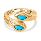 Sleeping Beauty Türkis Ring 925 Silber Gelbgold Vermeil (Größe 17.00) ca. 0,53 ct