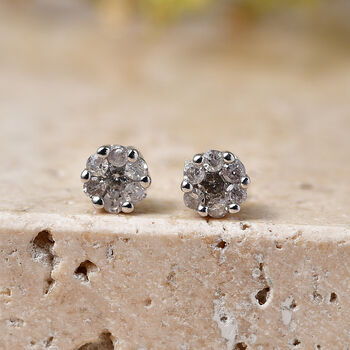 D'Joy Wei&szlig;er Diamant Ohrringe 925 Silber Rhodiniert (10-15 Werktage Lieferzeit) ca. 0.15 ct