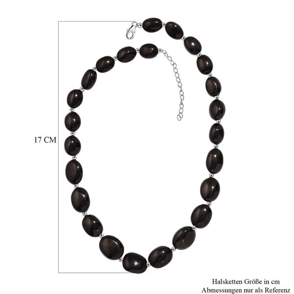 Elite Shungit Halskette ca. 45 cm 925 Silber rhodiniert ca. 175,00 ct. image number 6