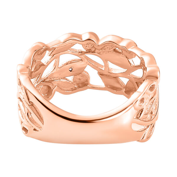 ALLORO rosévergoldeter Silberring mit Diamantakzenten image number 6