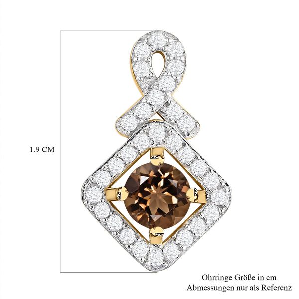 Natürliche, goldene Tansanit und Zirkon-Ohrringe - 1,92 ct. image number 5