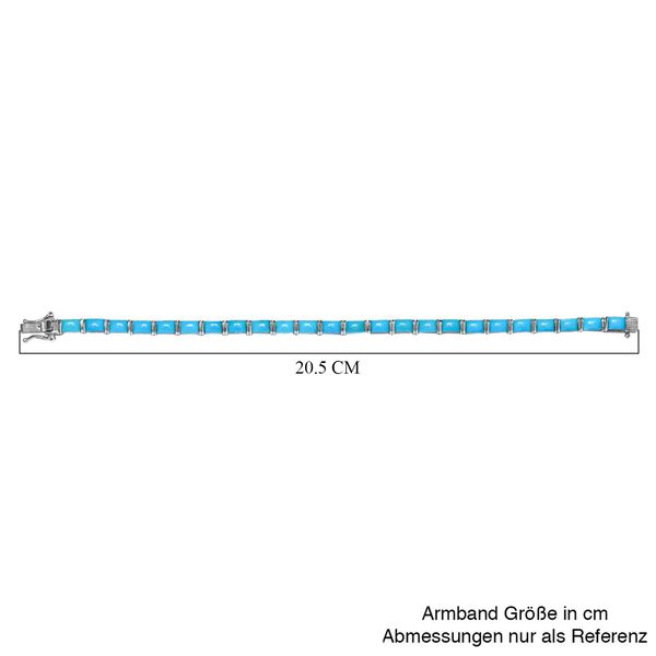 Amerikanisches, nat&uuml;rliches Sleeping Beauty T&uuml;rkis Armband, ca. 19 cm, 925 Silber platiniert ca. 12,65 ct image number 5