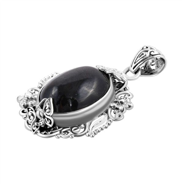 Royal Bali - Schwarz Stern Diopsid Anhänger, 925 Silber ca. 23.62 ct image number 3