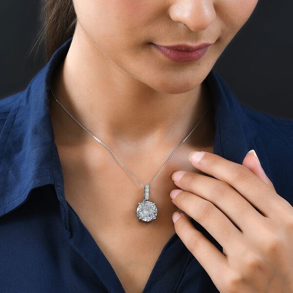 Funkelnde K&ouml;nigin - Moissanit Anh&auml;nger mit Kette - 10,51 ct. image number 2