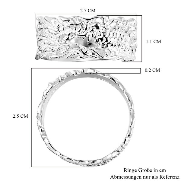 Royal Bali Kollektion- 925 Silber Bandring mit Drachenmotiv image number 5