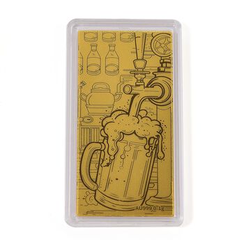 999er Gold-Barren mit Brauereimotiv
