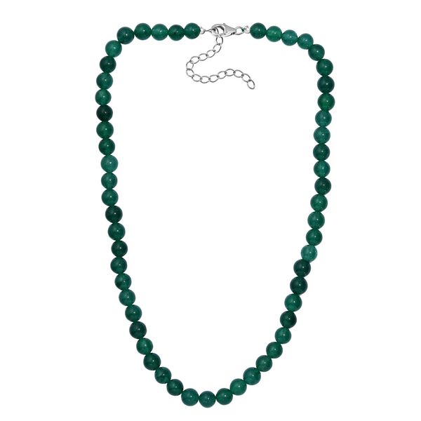 Grüner Aventurin Halskette ca. 45 cm+ 5 cm Extender, Edelstahl ca. 195,00 ct. image number 3