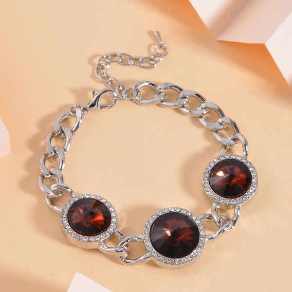 Glas, Weißer Kristall Armband ca. 19 cm+ 5 cm Extender image number 2