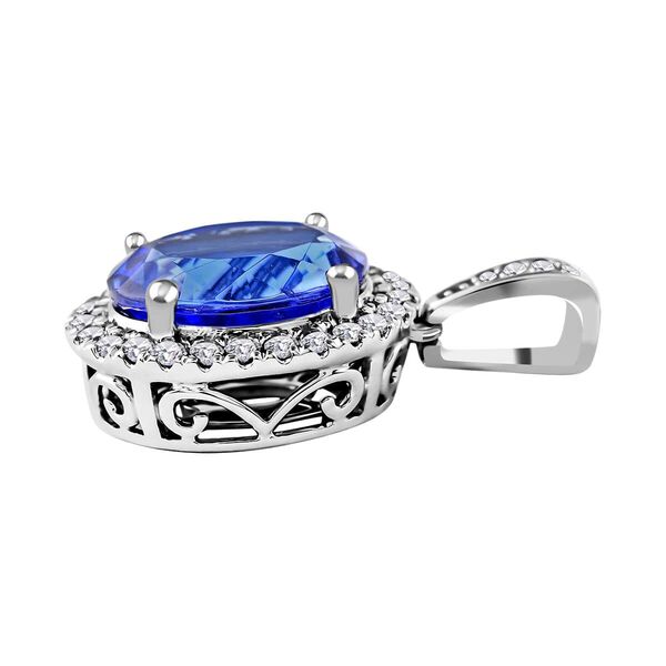 LUXORO zertifiziert und gepr&uuml;ft AAA Tansanit und Diamant Anh&auml;nger in 585 Wei&szlig;gold - 3,51 ct. image number 3