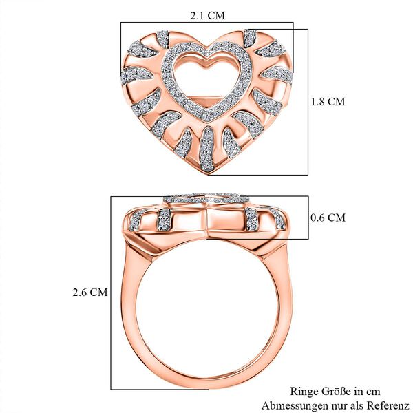 LUXURIANT SI Labor Diamant Ring, 925 Silber E-Beschichtung Ros&eacute;gold - 0,36 ct. image number 7