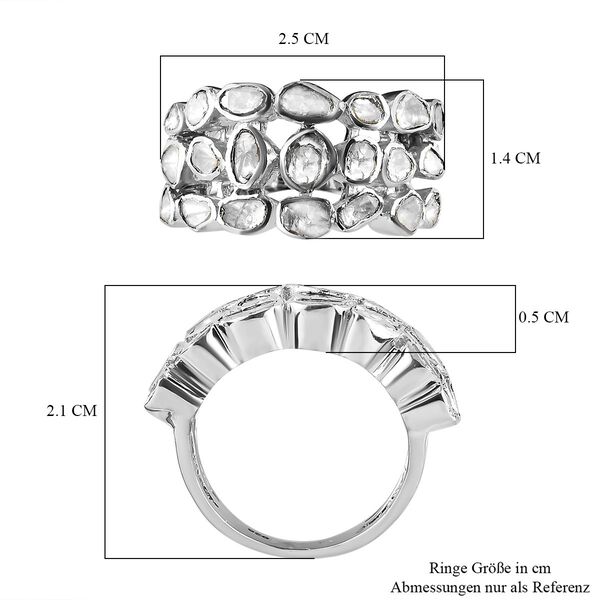 Handgearbeiteter Polki-Diamant-Ring - 1 ct. image number 7