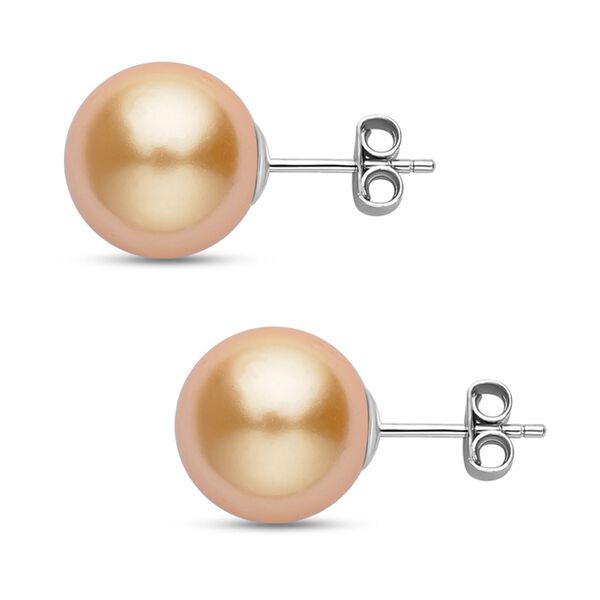 2er Set - Goldene Muschelkernperlen Ohrringe und Anh&auml;nger mit Kette Schmuckset, Edelstahl, 925 Silber rhodiniert image number 5