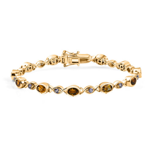 D Joy Natürlicher goldener Tansanit, Tansanit Armband ca. 19 cm 925 Silber 750 Gelbgold Vermeil (10-15 Werktage Lieferzeit) ca. 5.74 ct image number 0