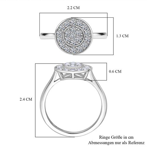 Lab Grown Diamant SI Ring 925 Silber rhodiniert (Größe 17.00) ca. 0,53 ct image number 6