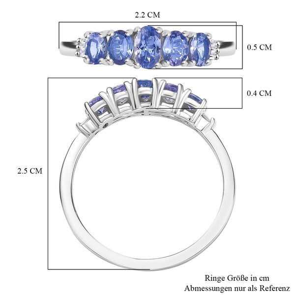 D&rsquo;Joy Tansanit und Diamant Ring, 925 Silber platiniert - 0,90 ct. image number 6
