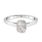 Handgearbeiteter Polki Diamant Solitär Ring 925 Silber Platin-Überzug image number 0
