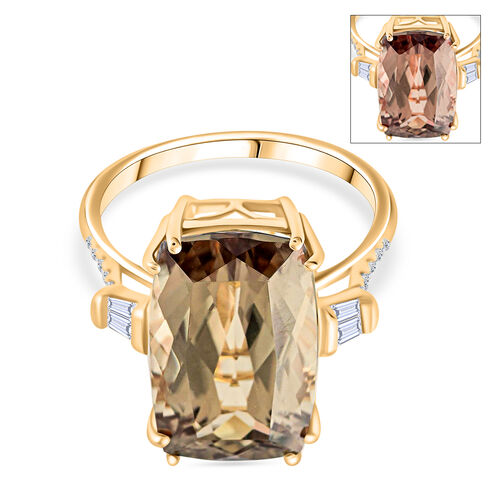 ILIANA AAA Turkizit und SI GH Diamant Ring in 750 Gelbgold - 8,72 ct. image number 0