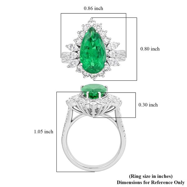 Chairman's Vault Collection - zertifiziert und geprüft RHAPSODY AAAA Kagem sambischer Smaragd und VS-EF Diamant Ring in 950 Platin - 5,26 ct. image number 5