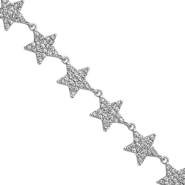 Weiße Kristall-Halskette in Silberton - 20 ct. image number 4