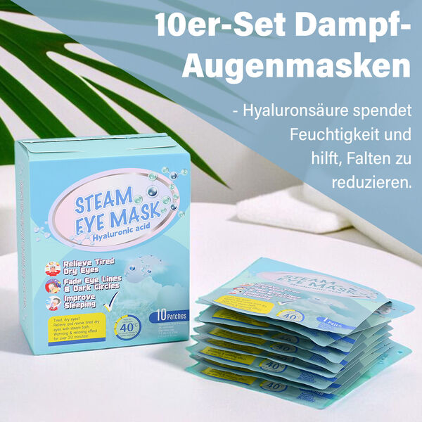 10er-Set selbstw&auml;rmende Hyalurons&auml;ure-Dampf-Augenmasken, 18x8 cm image number 3