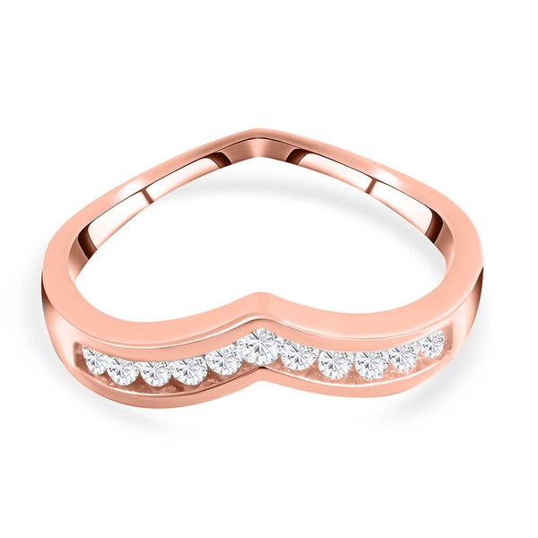 Lustro Stella - Wei&szlig;er Zirkonia-Ring, 925 Silber ros&eacute;vergoldet (Gr&ouml;&szlig;e 17.00) ca. 0,18 ct