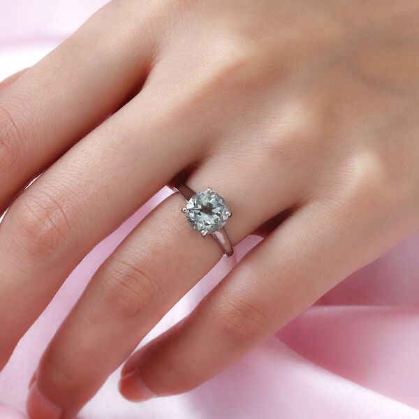 Prasiolith-Ring, 925 Silber platiniert  ca. 2,70 ct image number 3