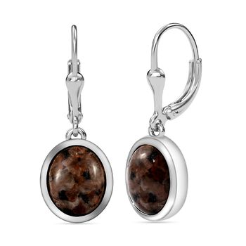 Nat&uuml;rliche Yooperlith-Ohrringe, 925 Silber platiniert ca. 7,14 ct