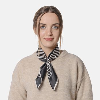 LA MAREY 100% nat&uuml;rlicher Maulbeerseiden Schal, Gr&ouml;&szlig;e: 52x52 cm, Labyrinth Muster