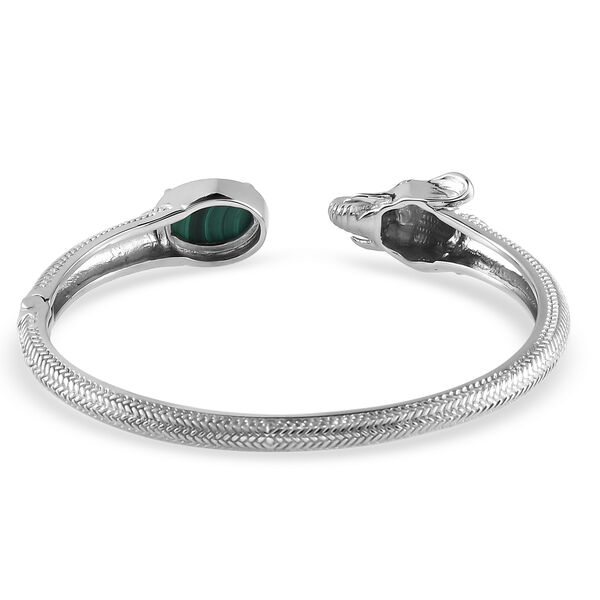 Malachit-Armreif, ca. 19 cm, Edelstahl ca. 8,53 ct image number 4