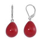 Rote Muschelkernperle Ohrringe 925 Silber rhodiniert