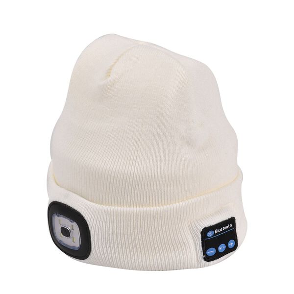 Strickm&uuml;tze mit LED Licht, wei&szlig; image number 5