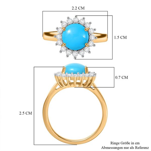 D’Joy AA Sleeping Beauty Türkis und Zirkon Ring - 2,39 ct. image number 7