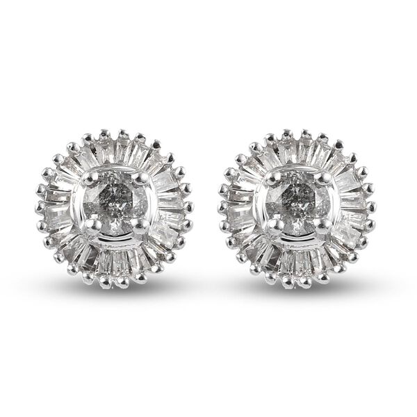 Diamant zertifiziert I2-I3 Ohrstecker 375 Wei&szlig;gold ca. 0,50 ct