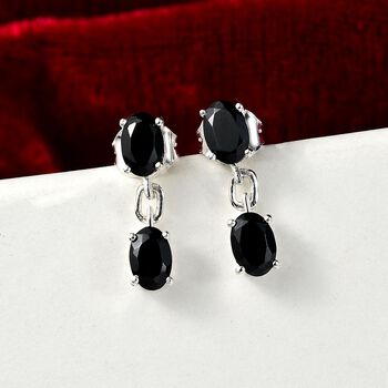 Schwarze Spinell-Ohrh&auml;nger, 925 Silber ca. 2,40 ct&nbsp;