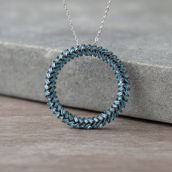 LUXURIANT SGL zertifizierter VS-EF Labor blauer Diamant Anh&auml;nger mit 50cm Kette - 1 ct.