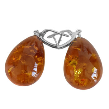 Nat&uuml;rlicher Baltischer Bernstein Ohrringe, 925 Silber