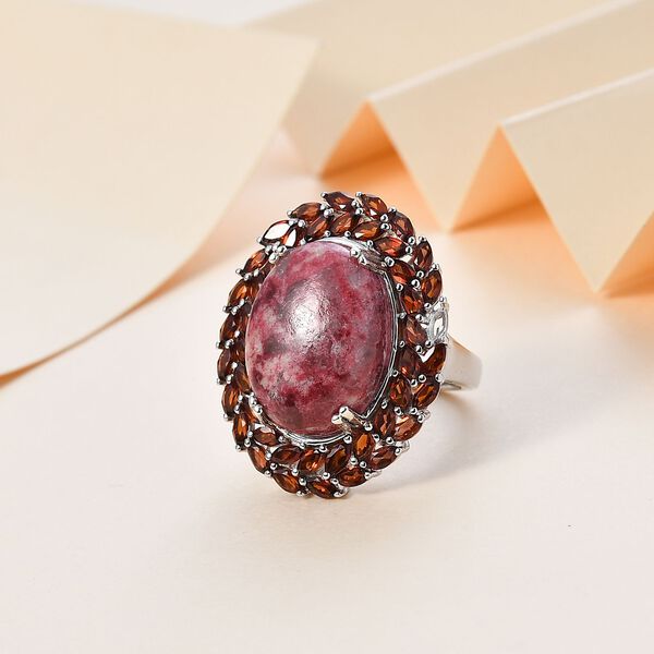 AA Thulit und roter Granat-Ring - 23,69 ct. image number 2