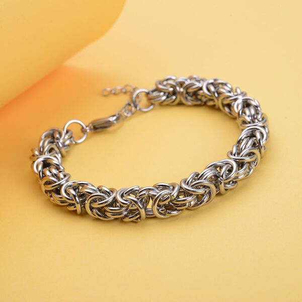 Kettengeflect Byzantin-Armband, Reiner Edelstahl, ca. 19 cm, ca. 35.00g image number 1