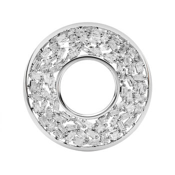 Wei&szlig;er Diamant Anh&auml;nger, 925 Silber platiniert, ca. 0.50 ct