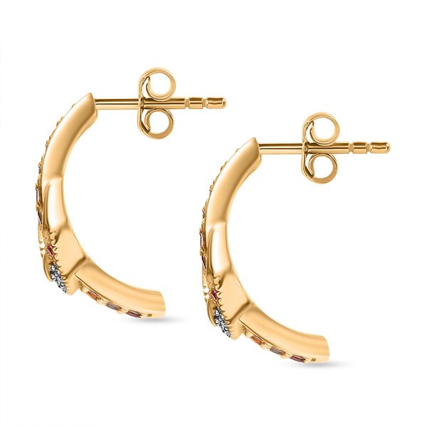 D'Joy AA Mehrfarbig Saphir, Moissanit Ohrringe 925 Silber 750 Gelbgold Vermeil ca. 1,43 ct. image number 4