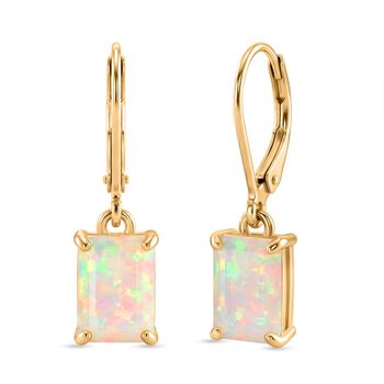 D'Joy AA Nat&uuml;rlicher, &auml;thiopischer Welo Opal Ohrringe 925 Silber 750 Gelbgold Vermeil ca. 2.23 ct