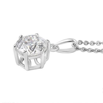 D'Joy Moissanit Anh&auml;nger mit 50cm Kette, 925 Silber rhodiniert - 1,30 ct.