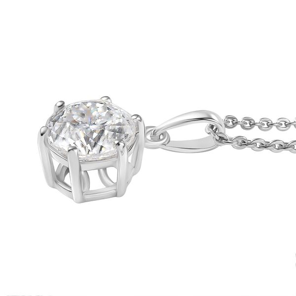 D'Joy Moissanit Anh&auml;nger mit 50cm Kette, 925 Silber rhodiniert - 1,30 ct. image number 3