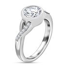 LUSTRO STELLA Hergestellt mit ZIRKONIA Ring 925 Silber Platin-Überzug (Größe 16.00) ca. 2,42 ct image number 3